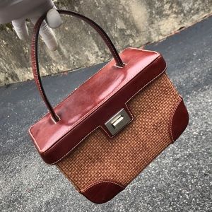 Vintage Kenneth Cole Straw Square Handbag